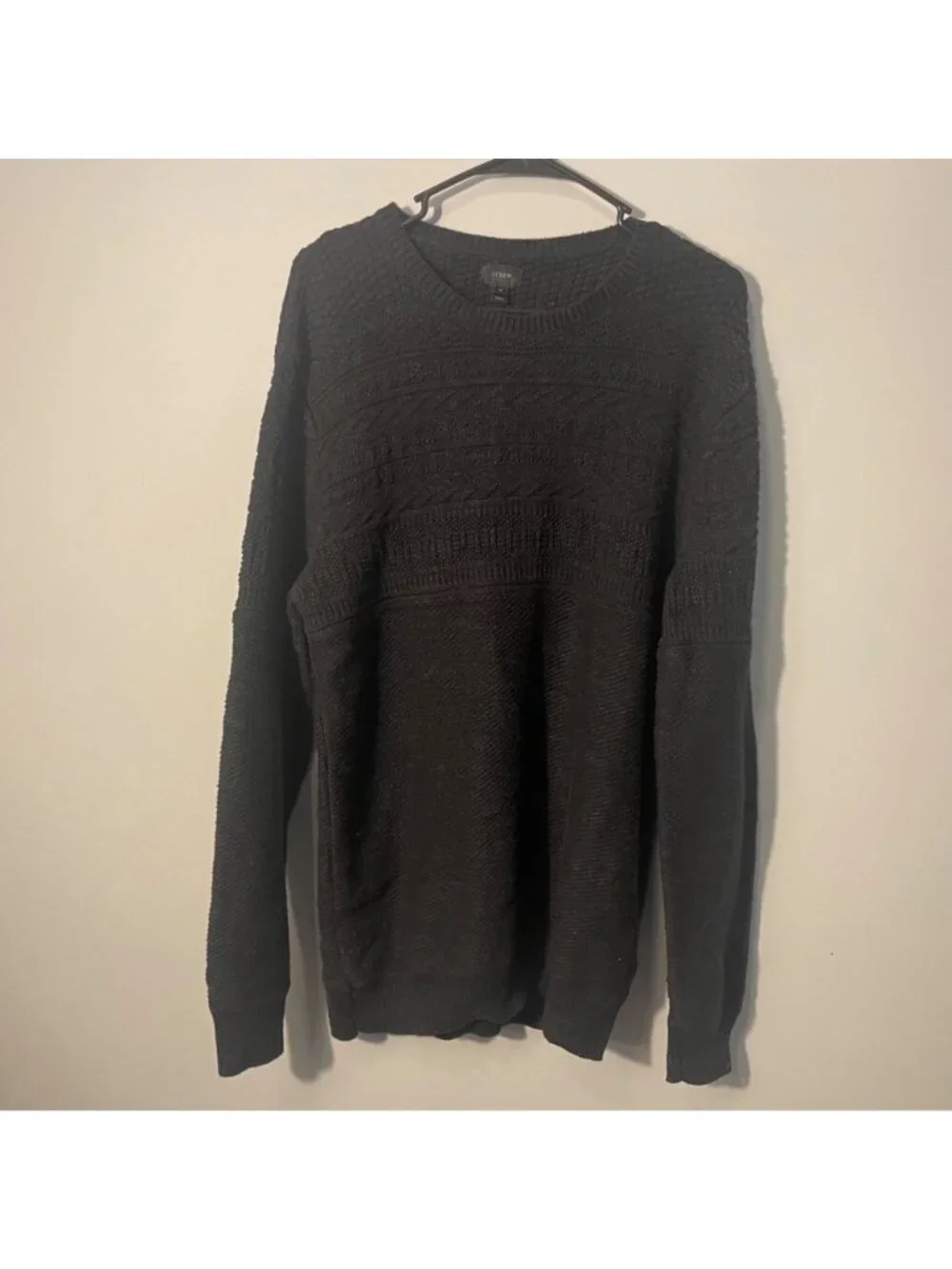 J. crew classic cable-knit sweater with patch sleeves